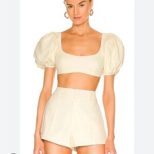 For Love and Lemons Courtney crop top and matching shorts